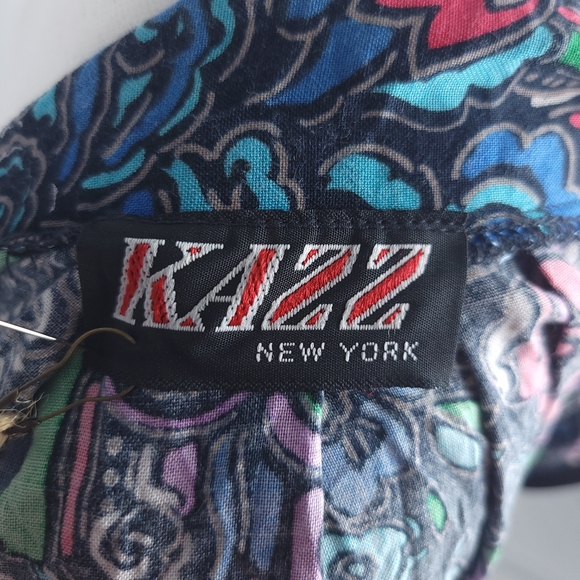 Multicolored Patterned Pleated Skirt | Pockets! | 1980s 1990s Vintage | Kazz NY - Picture 2 of 2